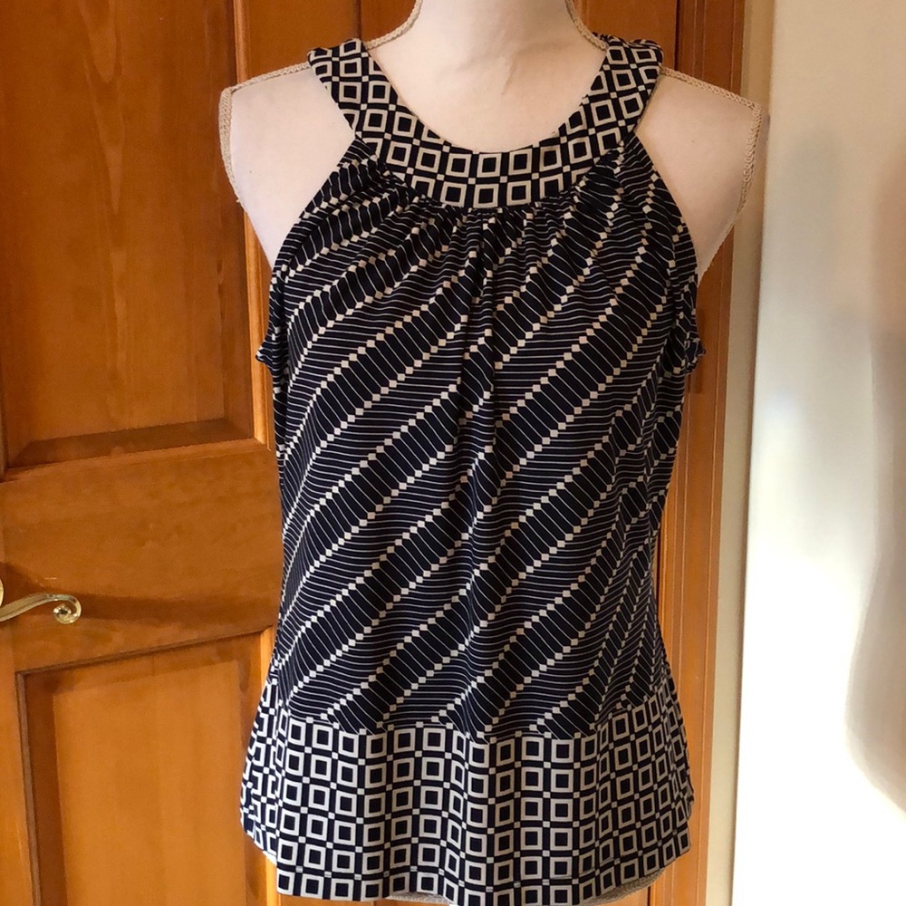 Women’s Hilfiger sleeveless 2 print top Sz M